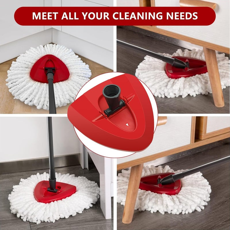 JIUMEE Easywring 1-Tank System,Mop Replacement Heads for O-Ceda Mop Replace Head, Spin Mop Heads Replacements, Microfiber Spin Mop Refills, Easy Cleaning Mop Head Replacement (Red Mop Base 1pcs) - Image 4